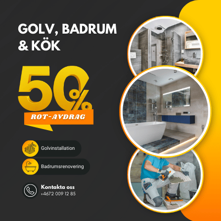 Kampanjannons för Adams Golv med golv, badrum och kök