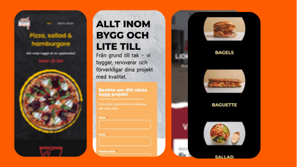 Hemsidesektion framtagen för Edwardo Bygg
